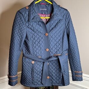 Lands' End Women's Navy Quilted Utility Jacket Size Small